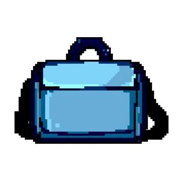 Computer laptop bag game pixel art vector illustration Stock Illustration