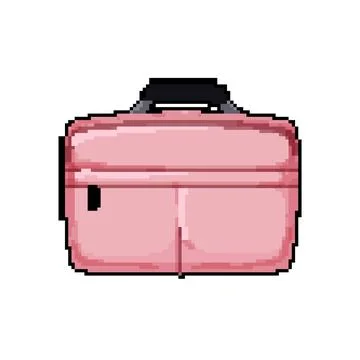 Computer laptop bag pixel art vector illustration Stock Illustration