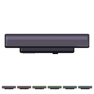 Computer laptop battery cartoon vector graphic Stockillustratie