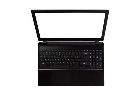 Computer laptop with blank screen isolated on white background with clipping Foto stock