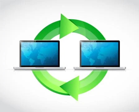 Computer laptop cycle illustration design Stock-Illustration