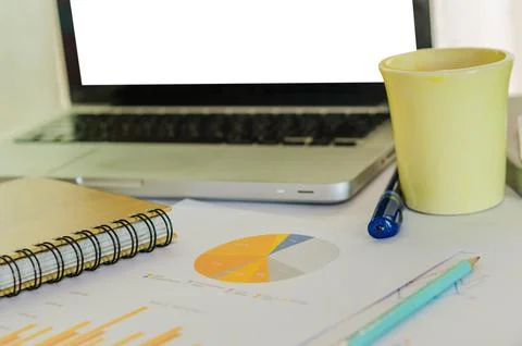 Computer laptop graph Stock Photos