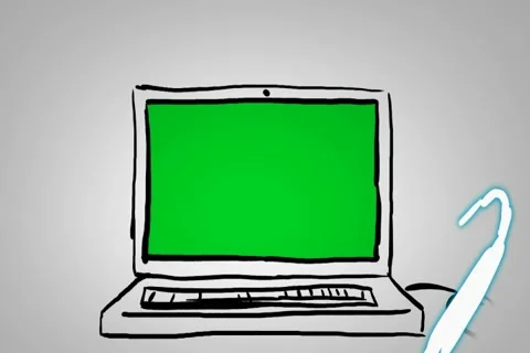 Computer Laptop - Hand drawn - Animation... | Stock Video | Pond5