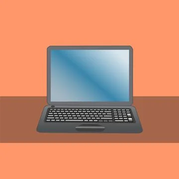 Computer laptop icon with Blank screen display イラスト素材