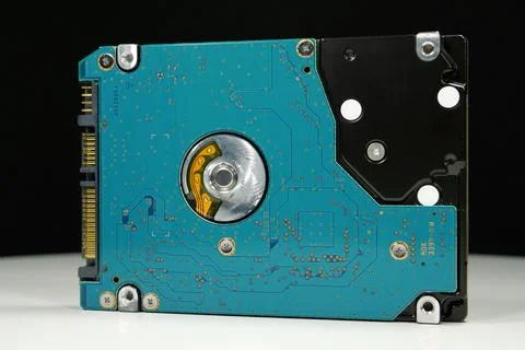 Computer laptop internal storage device containing crucial files and person.. Stock Photos