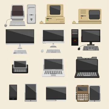 Computer laptop network and desktop technology vector illustration. Stock Illustration