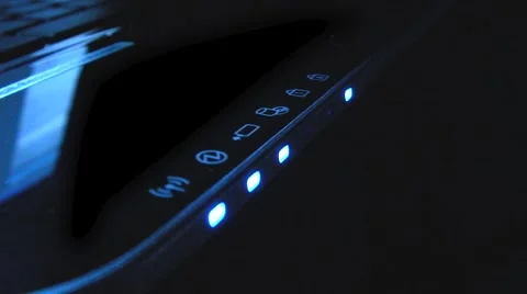 Computer Laptop / Notebook Lights LEDs Flickering - Low mood lighting Video stock 42939639