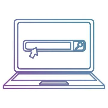 Computer laptop with search bar Stock Illustration