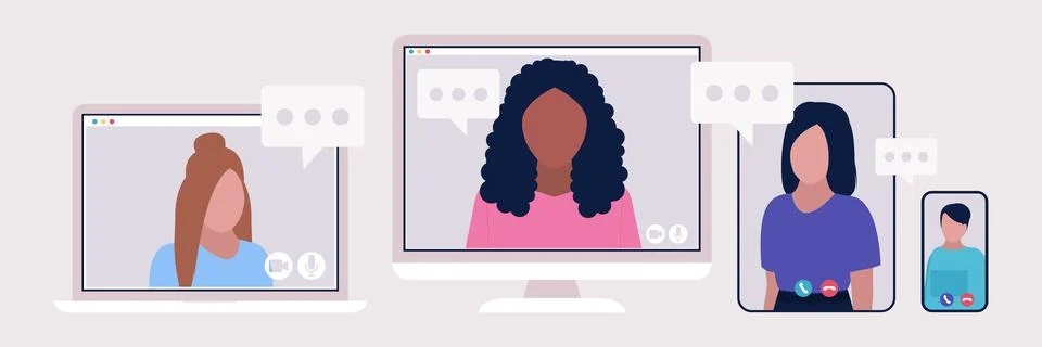 Computer, laptop, tablet and smartphone Stock Illustration