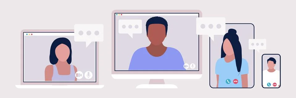 Computer, laptop, tablet and smartphone Stock Illustration