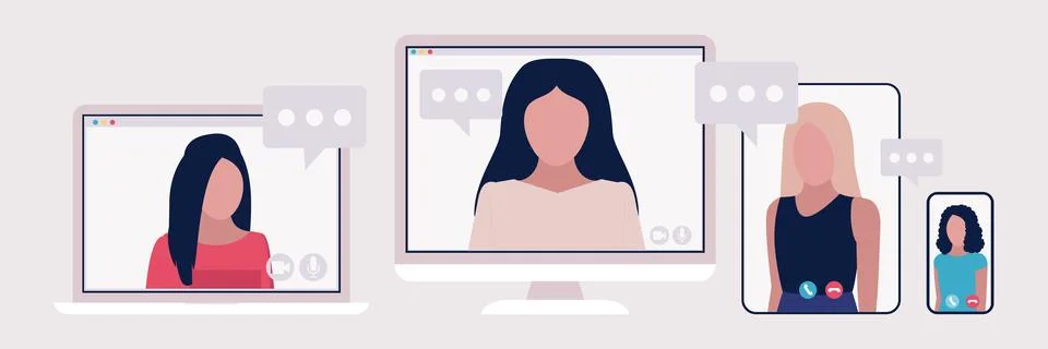 Computer, laptop, tablet and smartphone Stock Illustration