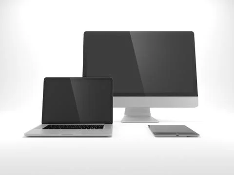 Computer, laptop, tablet isolated Illustration