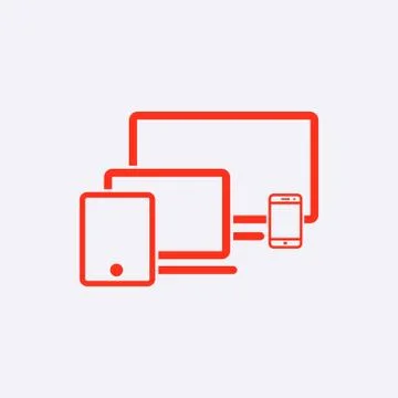 Computer laptop tablet phone icon stock vector illustration flat design Stock Illustration
