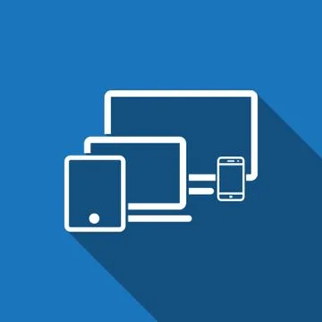 Computer laptop tablet phone icon stock vector illustration flat design Illustrazione stock