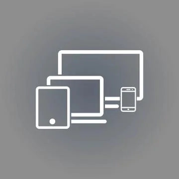 Computer laptop tablet phone icon stock vector illustration flat design Stock Illustration