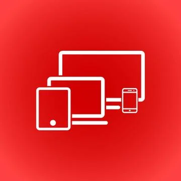 Computer laptop tablet phone icon stock vector illustration flat design Illustrazione stock