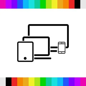 Computer laptop tablet phone icon stock vector illustration flat design Illustrazione stock