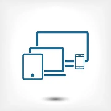 Computer laptop tablet phone icon stock vector illustration flat design Stock Illustration