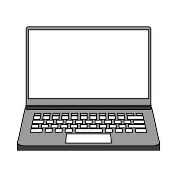 Computer laptop technology hardware cartoon Illustrazione stock