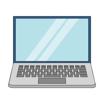 Computer laptop technology hardware cartoon Stock Illustration