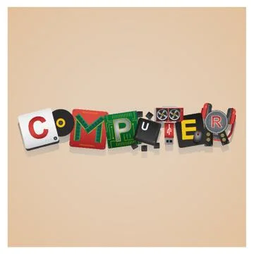 Computer lettering design vector illustration 스톡 일러스트