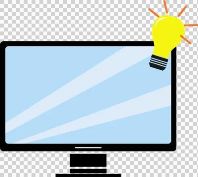 Computer with light bulb, idea (1) Illustrazione stock