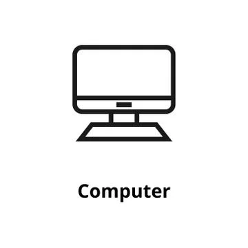 Computer line icon Illustrazione stock