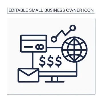 Computer line icon 스톡 일러스트