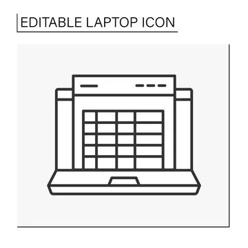 Computer line icon 스톡 일러스트