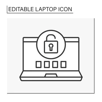 Computer line icon Stock Illustration
