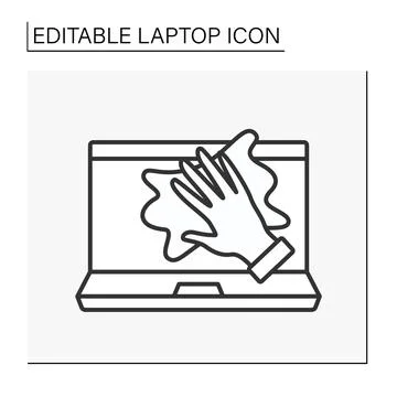Computer line icon 스톡 일러스트
