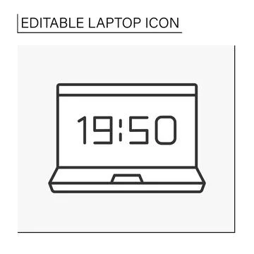 Computer line icon Stock Illustration