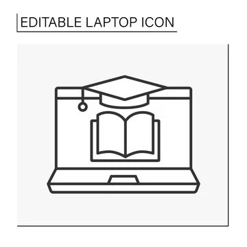 Computer line icon Stock Illustration