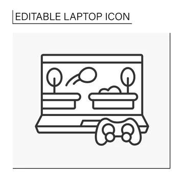 Computer line icon Stock Illustration