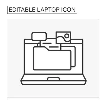 Computer line icon Stock Illustration