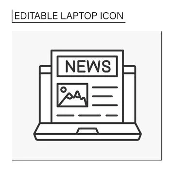 Computer line icon Stock Illustration