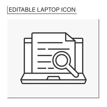 Computer line icon Stock Illustration