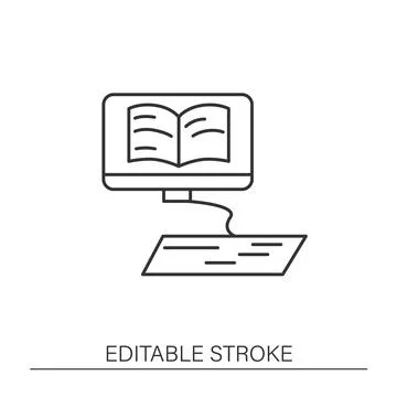 Computer line icon Stock Illustration