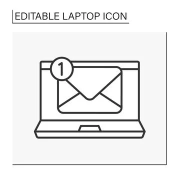 Computer line icon Stock Illustration