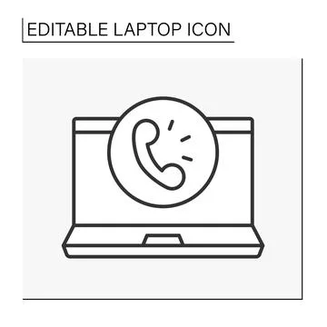 Computer line icon Stock Illustration