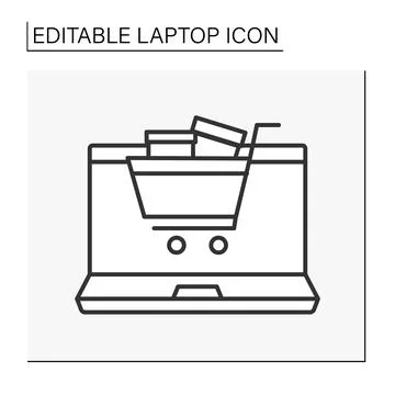 Computer line icon Stock Illustration