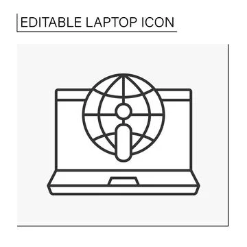 Computer line icon 스톡 일러스트