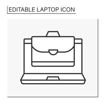 Computer line icon Stock Illustration
