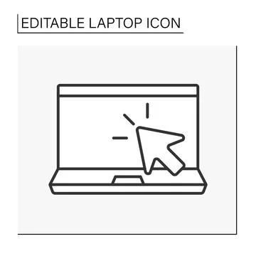 Computer line icon Stock Illustration