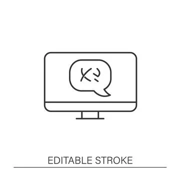 Computer line icon Stock Illustration