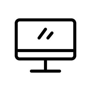 Computer line icon isolated on white background. Black flat thin icon on mo.. 스톡 일러스트