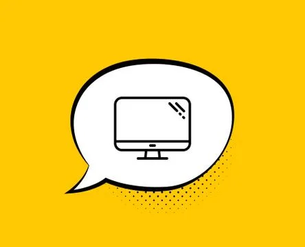 Computer line icon. PC component sign. Monitor symbol. Vector Illustrazione stock
