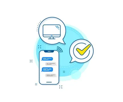 Computer line icon. PC component sign. Monitor symbol. Vector Illustrazione stock