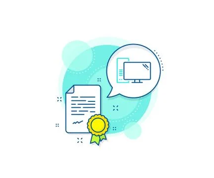Computer line icon. PC component sign. Monitor with case. Vector Stock-Illustration