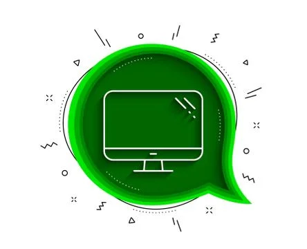 Computer line icon. PC component sign. Monitor symbol. Vector Illustrazione stock